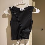Princess Polly Process Polly black lace-up crop top  Photo 0