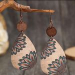Bohemian Sunflower Droplet Earrings Photo 1