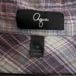 AQUA  Flannel Purple and Gray Plaid Button Down. Size XS Photo 8