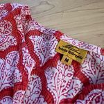 Roberta Roller Rabbit ROLLER RABIT Red‎ Patterned Cotton Tunic Top Size Medium Photo 4