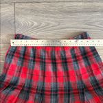 Vintage Canadian made pure virgin wool pleated Plaid Red and Black Skirt Size 10 Photo 8