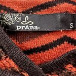 prAna  Meryl Tunic Sweater Mini Dress Hooded Chevron Print Knit Raisin Small Photo 2