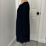 Quince Navy Chiffon Pleated Long Sleeve Mini Dress Size XS Photo 3