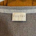 Poetry  Linen Open Weave Knit V Neck Top Size 14 Light Gray Photo 1