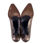 Stuart Weitzman Vintage 80's Muted Bronze Leather Mid Heel Pumps Size 8 W Photo 7