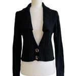 Sweater Project  Black Shawl Collar Crop Cropped Ribbed Cardigan Sweater XL NEW Photo 0