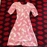 Vintage 80s Sears pink abstract puffy dress S Photo 4