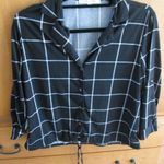 Eden & Olivia  Black Checked Blouse - Size Medium Photo 0