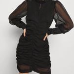 House of Harlow NWT 1960 black long sleeve ruched high neck dress Photo 1