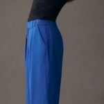 Anthropologie Mare Mare X Cobalt Blue Curved Hem Cropped Wide Leg Pants Medium Photo 0