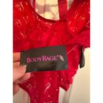 BodyRage Red Lace Bodysuit Lingerie Rhinestone Straps Valentine's Day NEW 1X Red Photo 6