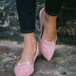 Charlotte Olympia Mid Century Kitty Cat Pink Velvet Pointed Flat EU 36 US 5.5-6 Photo 10