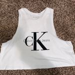 Calvin Klein White Cropped Tank Photo 0