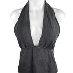 ZARA  Women's Black Sleeveless Halter Plunging Open Back Blouse Top Size XS Photo 0