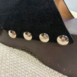 Ganni Black Suede Studded Wood Platform Clogs Mules Women's 41 (US 11) Photo 8