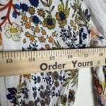 Fig And Flower Dress Womens Medium White Floral Paisley Boho Rayon 3/4 Sleeve Photo 6