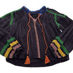 Urban Outfitters  Blouse Womens XS Boho Peasant‎ Top Tassel Multicolor Flowy Photo 0