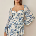 Reformation Cammi Floral Crepe Mini Dress In Corsica size 8 NEW $270 Photo 0