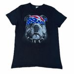 American Bulldog 4th of July Black T Photo 0