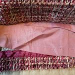 WORTH‎ pink tweed sheath dress, grey leather trim, sleeveless, back zip. 4 Size 6 Photo 12