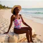 Victoria's Secret NWT Victoria’s Secret floral‎ one piece size M pink floral scoop neck Photo 6