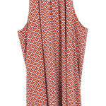 Mud Pie  Orange Navy Tie Back Midi Dress Vacation Summer Beachy Sleeveless Size L Photo 0