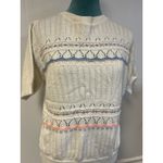 Vintage 80s Knit Sleeveless Sweater Tank • Pastel Pointelle Fair Isle Size M/L Yellow Size M Photo 1