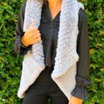 Current Air - Anthropologie | Draped Collar Faux Fur Vest in Gray - NWT Photo 1