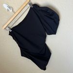 Free People  something bout you black puffed one shoulder bodysuit Photo 2