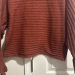 Pink Rose Brown Crew Neck Sweater with Ribbed Texture Photo 5