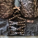 Victoria's Secret NWT--DREAM ANGELS Stunning black and pink corset top, lightly lined, heritage lace ribbon bra top, brand new, size medium DD Photo 8