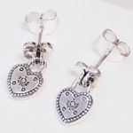 Pandora $120 Retail NWT  Heart-shaped Padlock Earrings Photo 3