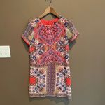 Lulus Sangria Coral Pink Tile Print Shift Dress in Multi‎ Size Extra Small Photo 2