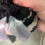 ZARA NWT Black and white striped cropped sweater with frayed edges turtleneck S Photo 3