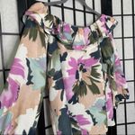 J.Crew Mercantile Floral Convertible Off The Shoulder Ruffle Top Purple Small Photo 8