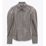 ZARA  plaid puff sleeve long sleeve button down xs Photo 1