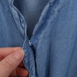 Haute Monde Denim Chambray Faux Wrap Top Womens Coastal Cowgirl Western Country Size L Photo 5