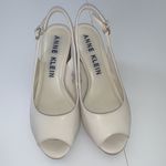 Anne Klein Cream and Brown block cork heels size 9M Photo 1