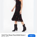 Nasty Gal Hold That Rose midi dress embroidered roses tiered ruffles lined US 4 Photo 13