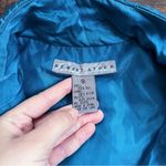 vintage • 80s silk bomber jacket quilted teal blue diamond zip front Robert Stoc Size M Photo 2