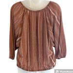 Liberty Love  Pink Striped Peasant Top Size Large Photo 1