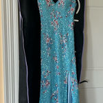 Elegant Blue Floral Women's prom dress Size 2 Photo 0