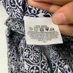 Tory Burch  Brigitte paisley floral Button-Down Blouse Carinthia Navy tab sleeves Photo 5