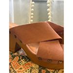 Lucky Brand  Pink Suede Platform Wood Heel Clogs Mules Sandals Size 9 M boho Photo 7