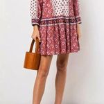 Veronica Beard  Jesila patchwork mini dress long sleeve flowy peasant M Photo 0