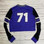 Starter  Black Label Womens Blue Long Sleeve Cropped Shirt L Large Photo 4