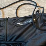 ZARA  Black Ruched Slip Mini Dress Photo 4