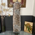 NWT La Piccola Creativa Italian Animal Print Linen Cotton Midi Dress Photo 4