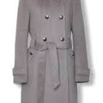 Elie Tahari Women's Elegant‎ Double Breasted Wool Blend Trench Coat Belted Gray Size M Photo 0