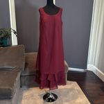 Women’s Mother of the Bride Formal Chiffon Dress ZipBack Matching Jacket Size 20 Red Photo 6